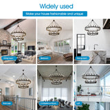 HHR 48 Inch 2 Tier Wagon Wheel Chandelier, 36-Light Extra Large Black Round Chandelier, Rustic Farmhouse Light Fixture for High Ceilings, Dining Room Living Room Foyer Entryway