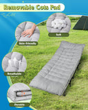 WLIVE 1200D Double Layer Oxford Camping Cots with Mattress for Adults, Foldable Cot for Sleeping, Outdoor Camping Bed with Carry Bag for Resting, Camping, Greige