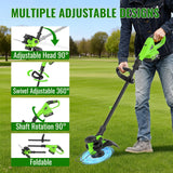 12" Cordless Weed Wacker String Trimmer, 20V Battery Powered Grass Trimmer & Edger 2-in-1, Electric Weed Wacker with 2×5.0Ah Batteries and 8 Pcs Spools, Lightweight Edger Lawn Tool for Yard & Garden