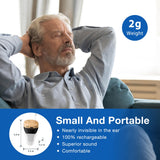 OLDRIV Rechargeable Hearing Aids for Adults Seniors, OTC Hearing Aids for Adults Seniors Rechargeable with Noise Cancelling, Invisible Hearing Aid, 1 Pair (Black)