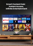 Yaber K300s Ultra Short Throw Projector, 4K Support Triple Laser Projector, 100" Image at 9", Dolby Vision, 150% NTSC, Google TV, 30W JBL Speaker, for Home Theater Gaming