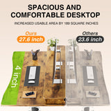 Veken 47.2"×27.6" Standing Desk with Storage Drawers, Adjustable Height Computer Table with Monitor Shelf
