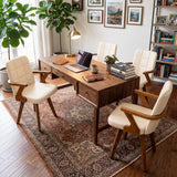 Mid Century Modern Office Chair, Designer Desk Chair with Walnut Finish