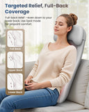 COMFIER Cordless Back Massage Chair Pad with Multi Functions, 2D/3D/Mix Shiatsu Neck and Back Massager with Heat, Chair Massager for Home Office Indoor/Outdoor Use