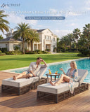 Luxury Outdoor Chaise Lounges with 5 Inch Thickened Cushions