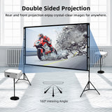 Projector Screen with Stand, Wootfairy 100 inch Foldable and Portable Projection Screen 16:9 4K HD Rear Front Wrinkle-Free wootfairy