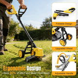 Cordless String Trimmer for Dewalt 20v Battery Powered(No Battery),3-in-1 Cordless Grass Trimmer Electric Weed Wacker Lawn Edger, Weed Eater Cordless Weed Trimmer with Wheel & 8 Spool (Yellow)