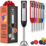 Electric Hand Blender 500 Watt with Turbo Mode, Detachable Base. Handheld Blender Stick Peach Street