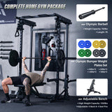 MAJOR FITNESS Drone3 Power Rack, 2500lbs Multi-Function Home Gym Squat Rack with Dual Pulley System