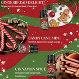 Christmas Essential Oils for Diffuser - Holiday Essential Oils Gift Set, 6 x 10ml Christmas Scents Including Gingerbread, Candy Cane, Apple Cider and More - Winter Diffuser Oils for Home