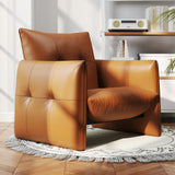 NessCarsti Lazy Chic Single Sofa, Button Tufted Deep Seat Chair, Orange