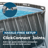 Bestway Power Steel 20’ x 12’ x 48” Above Ground Pool, Oval Metal Frame Outdoor Swimming Pool Set with Filter Pump, Ladder, and Cover