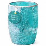 Escenzy Turquoise Bathroom Trash Can, Handmade Mosaic Glass 1.3 Gal / 5L | Decorative Waste Basket for Bathroom, Bedroom, Office | Luxury Coastal Bathroom Decor | Boho Home Decor Gift