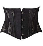 SHAPERX Women's 26 Steel Boned Corset Heavy Duty Waist Trainer Corset Shaper Breathable Mesh Slimming Trimmer Cincher,SZ1997-2-Black-XS