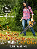 EWORK Cordless Leaf Blower 21V Electric Leaf Blower with (2) 3.0Ah Batteries and Fast Charger, Variable Speed