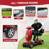 MobiCyc Heavy Duty Mobility Scooter for Adults & Seniors, 500W Motor, 20/30 Miles Long Range, 450 LBS Capacity, Removable Lithium Battery, 10" All-Terrain Tires, with Windshield & Suspension