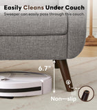 Tbfit 65" W Loveseat Sofa with Ottoman Coffee Table, Mid Century Modern Love Seat Couches for Living Room, Button Tufted Upholstered Small Couch for Bedroom,Easy to Install Love Seats Furniture, Gray