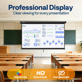 VIVOHOME 100 Inch 16:9 Pull Down Projector Screen, HD 4K Retractable Movie Screen for Indoor Home Theater and Office, Manual Projection Screen with Auto Locking (87W x 49H Inch Display Area)