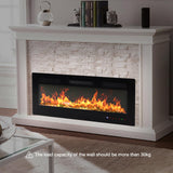 DUMOS 42" Freestanding Electric Fireplace, 1500W/750W Wall Mounted or Recessed Insert Fireplaces Heater with Remote Control,13 Adjustable Flame Color, 12H Timer, Touch Screen, Inky