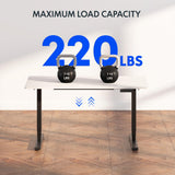 FLEXISPOT E6 3-Stage Dual Motor Electric Standing Desk 55 x 28 Sit Stand Up Desk, Holds 220 lbs, Adjustable Height w/Memory Presets, One-Piece White Desktop & Black Frame, Ships in 2 Boxes