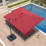PURPLE LEAF Patio Umbrella 9' x 11.5' Rectangle All-Day Shade Control Terra