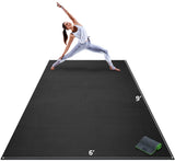 Gorilla Mats Premium Extra Large Yoga Mat – 9' x 6' x 8mm Extra Thick & Ultra Comfortable, Non-Slip Barefoot Exercise Mat – Works Great on Any Floor for Stretching, Cardio or Home Workouts Gorilla Mats