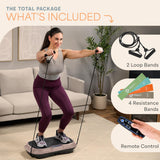 Lifepro Waver Vibration Plate Exercise Machine – High-Intensity Vibration Plate for Lymphatic Drainage – Full-Body Workout Vibrating Platform with Loop Bands – Fitness Equipment for Strength & Toning