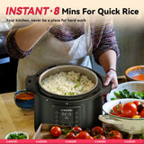 CARORI 1200W 12-in-1 Electric Pressure Cooker 8Qt, Stainless Steel Pressure Cooker, Slow Cook Rice Cooker Steamer Sauté, Yogurt Maker, Warmer & Sterilizer with Recipe, Safer Venting Design, Black