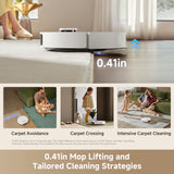 DREAME L40 Ultra Gen 2 Robot Vacuum and Mop with 25,000Pa Suction, Extendable Side Brush and Mop, All-in-One Self-Emptying & Cleaning Dock, Voice & App Control, White