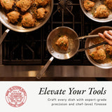 8-Inch Stainless Steel Frying Pan - 5 Ply Stainless Clad - Professional Cookware - Crafted in Italy - Induction Compatible Made In