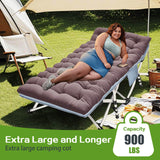 COLMERD 32In XXL Camping Cot Oversize Sleeping Cot with Comfortable Mattress Extra Large Camping Cots for Adults Cot Bed Include Carry Bag Portable Folding Bed Easy to Set Up Nap Office Indoor