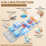 FIRRLUCO Full Body Massage Mat with Heat,Back Massager Pad with Detachable Shiatsu Neck Massager,3D Body Stretching & Lumbar Traction,4 Vibrating Motors,2 Heat Levels,Gifts for Men Women