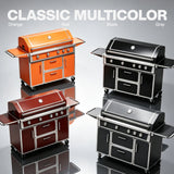 RENDGO LPG 4 Cast Burners Outdoor Kitchen Grill Island, 99,000 BTU, Black Painting