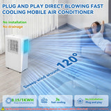 Windowless Air Conditioners,1800BTU Portable Air Conditioner for Bedroom, 38/44dB(A) Quiet Portable AC Units, Cools for 110 Sq Ft for Indoor/Marine/Kitchen