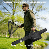 PEKREWS Fishing Rod Case, Fits 2 Set of 7ft Spinning Rod Reel Combo, Extendable 52inch Fishing Pole Bag (3.9ft-4.4ft) with Tackle Pockets, Padded Rod Bag with Strap Handle, Pole Travel Case For Angler