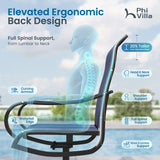 PHI VILLA Swivel Patio Dining Chairs Set of 6, Textilene Mesh Fabric, Blue