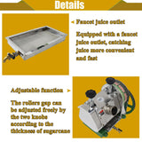 HayWHNKN Manual Sugar Cane Juicer 3 Rollers Sugar Cane Juice Extractor Sugarcane Press Juicer 2.36IN Inlet High Juicing Rate Sugarcane Press Machine with 2 Peeling Knives, 10.6IN Crank Wheel