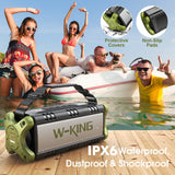 W-KING Bluetooth Speaker, 90W Peak 50W RMS Portable Speakers Bluetooth Wireless Loud, IPX6 Waterproof Outdoor Large Bluetooth Speaker Subwoofer/Bass Boost/DSP/40H Playtime/Stereo Pairing/Power Bank/TF W-KING