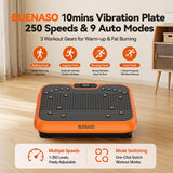 Vibration Plate Exercise Machine, BUENASO Vibration Plate for Lymphatic Drainage Shaking Full Body Workout, 350 LBS 250 Adjustable Speeds Vibration Plate Machine for Home Orange