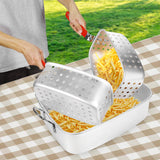 RYHOFOUD Propane Deep Fryer with 18Qt Square Deep Fryer Pot – High Grade Strainer Basket Aluminum Pot for Fish Fry, Seafood Pot