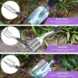 Gardening Tool Set - 11 Piece Aluminum Alloy Steel Hand Tool Starter Kit with Garden Bag, Outdoor Tool