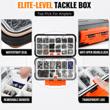 PLUSINNO 264/397pcs Fishing Accessories Kit, Organized Fishing Tackle Box with Tackle Included, Fishing Hooks, Fishing Weights Sinkers, Swivels, Beads, Fishing Gear Set Equipment for Bass Trout