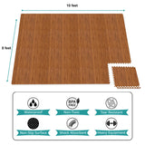 Sorbus 80 Sq. Ft. Wood Grain Floor Tiles Foam Mat EVA Interlocking Mats Tile 3/8-Inch Thick Flooring Wood Puzzle Exercise Mats w/Borders - Home Playroom Basement, Apartment, Trade Show, Baby, Dance