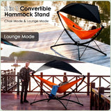Beuiosda Black Portable Camping Hammock, 650lbs Hammock with Stand for Outside, Hammocks for Outside, Adjustable Sunshade, Storage Bag, Hammock Chair for Gardens Camping Gifts for Men