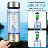Hydrogen Water Bottle, 2800PPB in 3Min, SPE PEM Tech, Portable 16OZ, Rechargeable Hydrogen Water Bottle for Travel, Home, Office – Gift for Family & Friends (XR-15)