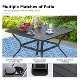 MFSTUDIO 5pc Outdoor Patio Dining Set with Umbrella, Rattan Chairs