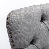 MOOLSUN Linen Dining Chairs Set of 8, High Back Side Chairs, Modern Padded High-End Tufted Upholstered Chairs with Button-Tufted Back & Rear Pull Tabs, Solid Wood Legs F-Gray(Solid Wood Legs)
