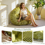 HIGOGOGO Papasan Chair Cushion with Corduroy Cover (Without Chair