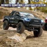 FMS 1/24 FCX24MS Toyota Tacoma S RC Crawler, Officially Licensed RC Truck 2 Speeds Switch with LED Lights, Off-Road RC Model for Adults (Blue)
