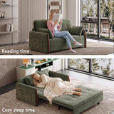 62.9" Pull Out Sofa Bed with Storage, Convertible Sleeper Sofa Green